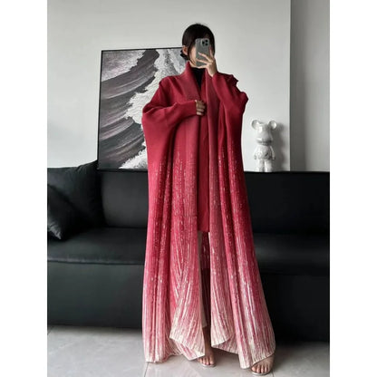 Pleated Loose  Trench Coat  Abaya