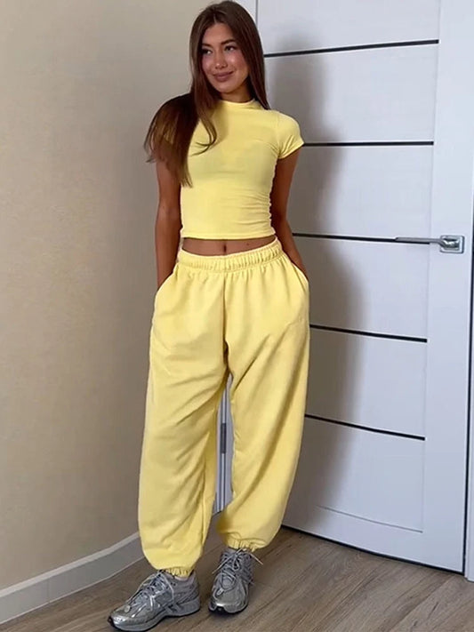 Sweatshirts Elastic Waist Pants 2 Piece Sets Outfits