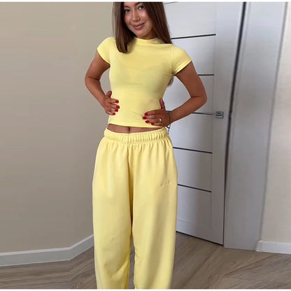 Sweatshirts Elastic Waist Pants 2 Piece Sets Outfits