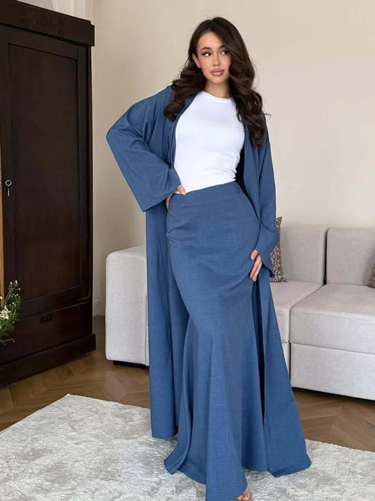Skirt & Long Cardigan Outfit