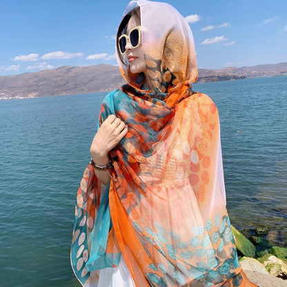 Thin Transparent Sunscreen Scarf  Large Shawl Sarong