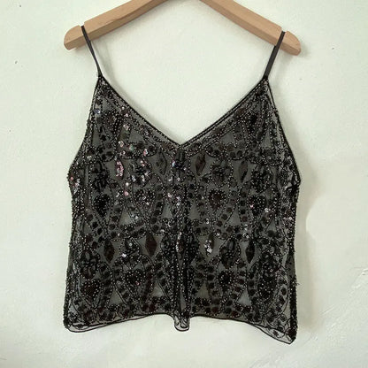 Sequins Short Loose Camisole Top