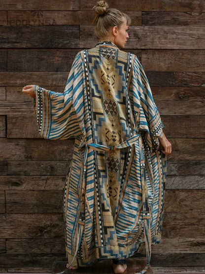 Bohemian Printed Kimono Dress