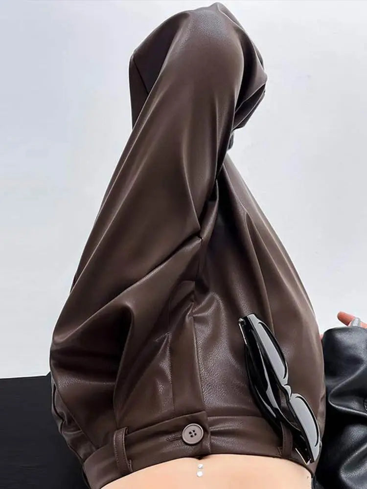 Pu Leather Loose wide leg Trousers