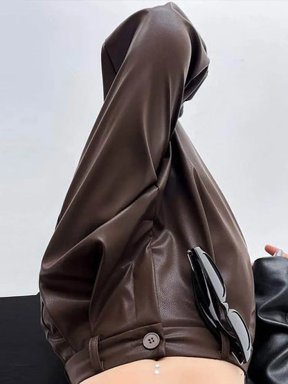 Pu Leather Loose wide leg Trousers