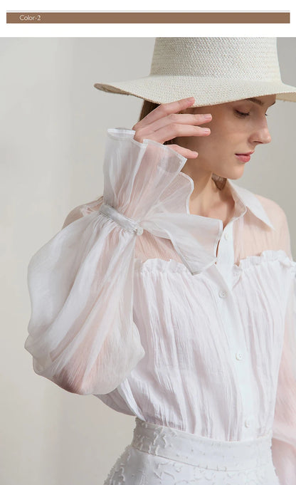 Sleeves Chiffon Shirt