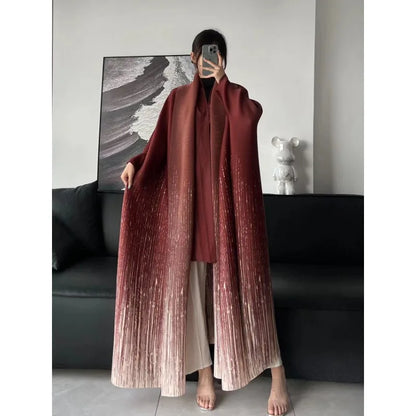 Pleated Loose  Trench Coat  Abaya