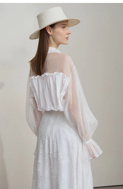 Sleeves Chiffon Shirt