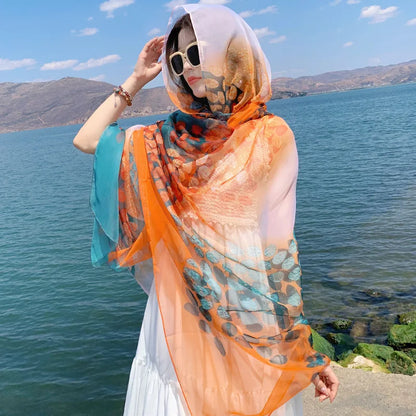 Thin Transparent Sunscreen Scarf  Large Shawl Sarong