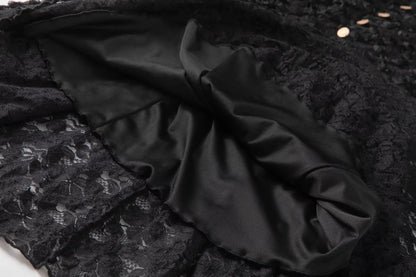 Black Lace Midi Dress Long Sleeve