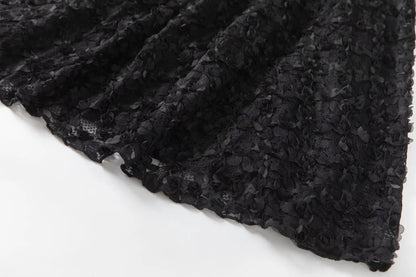 Black Lace Midi Dress Long Sleeve