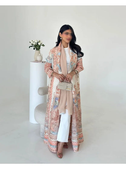 Trench Coat Long Sleeve Luxury Abaya