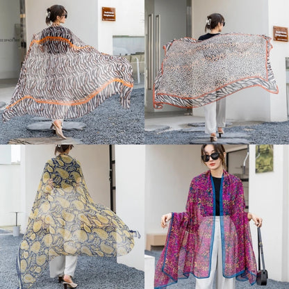 Thin Transparent Sunscreen Scarf  Large Shawl Sarong