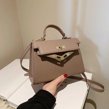 Lock-Flap Shoulder Handbag
