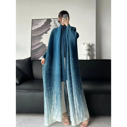 Pleated Loose  Trench Coat  Abaya