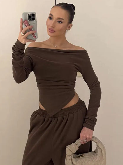 Tops Loose Elastic Wide Leg Pants Outfit