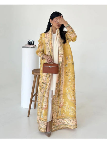 Trench Coat Long Sleeve Luxury Abaya