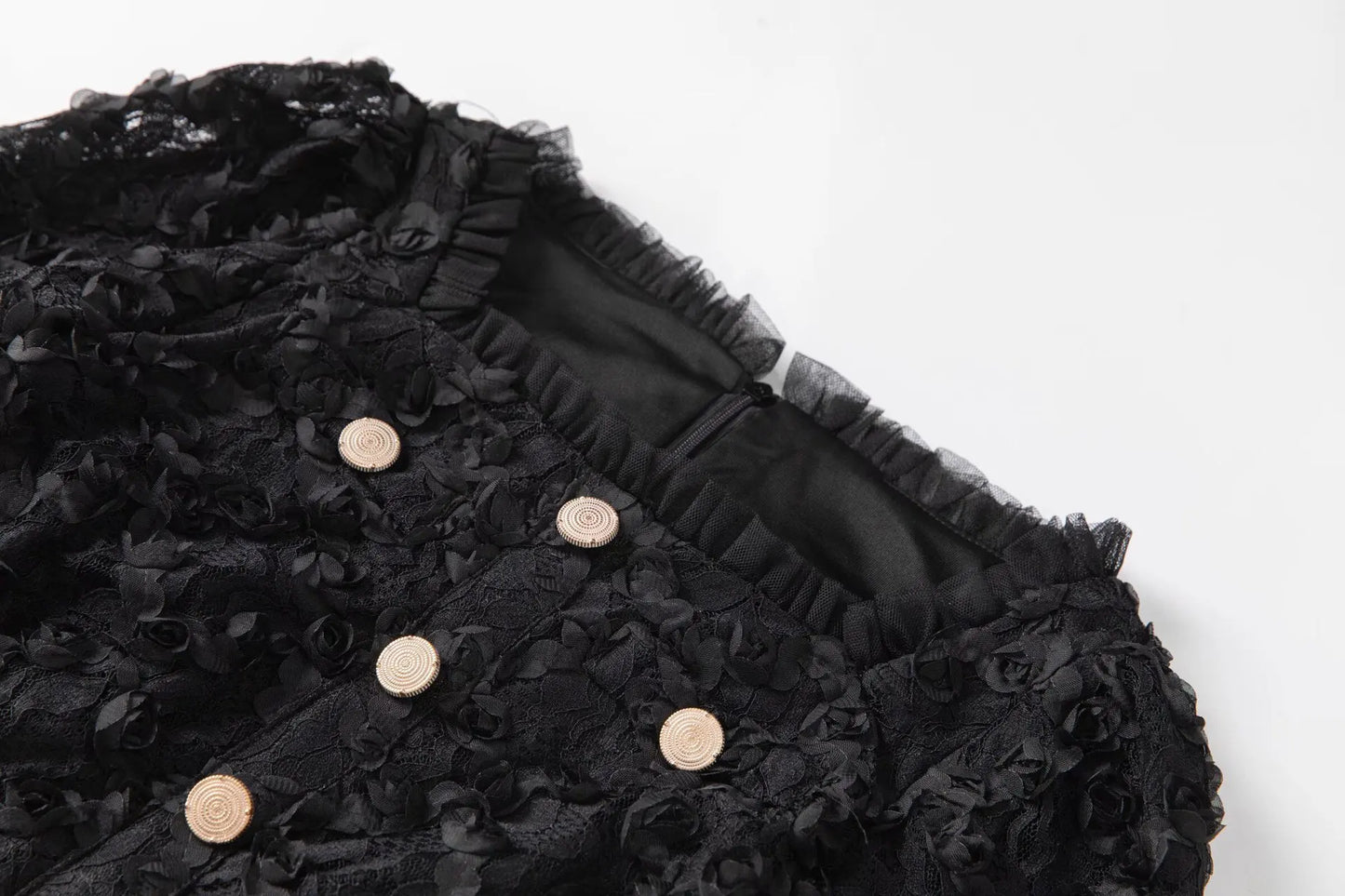 Black Lace Midi Dress Long Sleeve