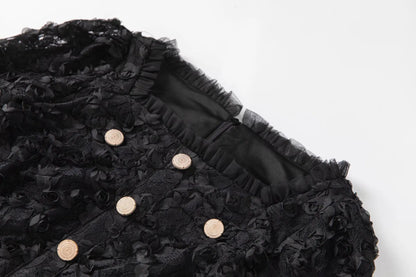 Black Lace Midi Dress Long Sleeve