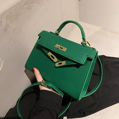 Lock-Flap Shoulder Handbag