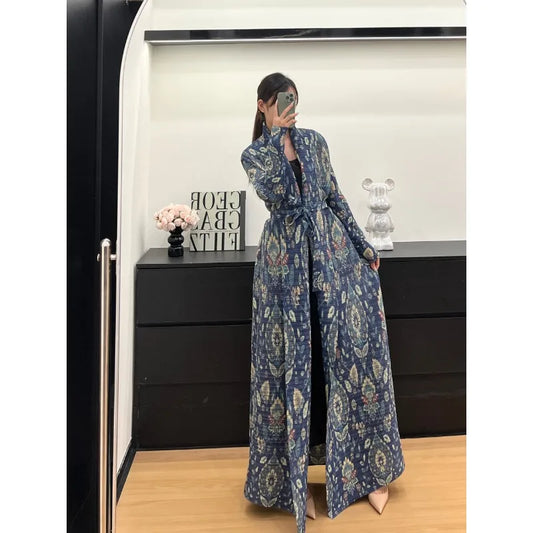 Trench Coat  Printing Long-sleeved Cardigan