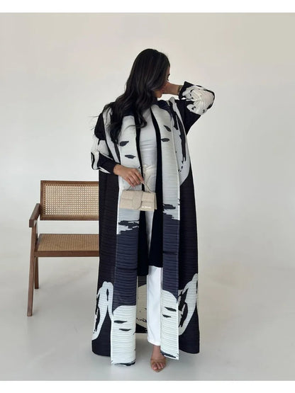 Trench Coat Long Sleeve Luxury Abaya
