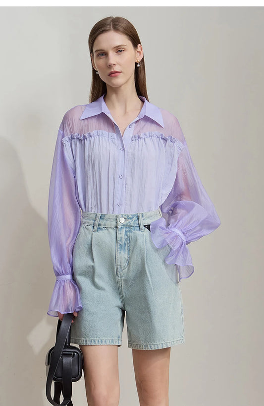 Sleeves Chiffon Shirt