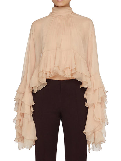 Ruffles Loose Blouses T Shirts