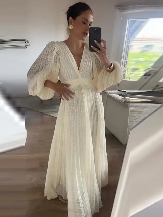 Pleated Long Dress