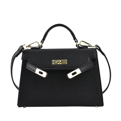 Lock-Flap Shoulder Handbag