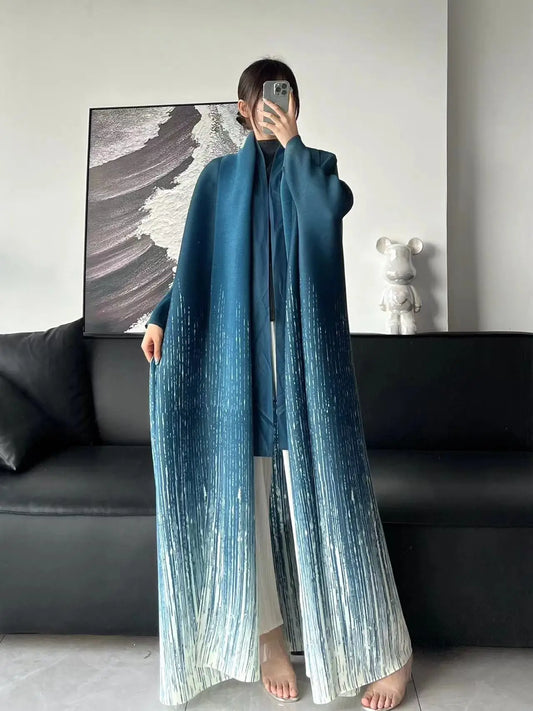 Pleated Loose  Trench Coat  Abaya