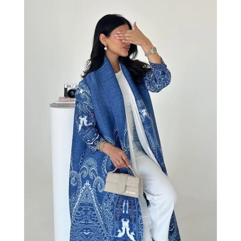 Trench Coat Long Sleeve Luxury Abaya