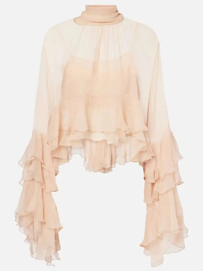 Ruffles Loose Blouses T Shirts