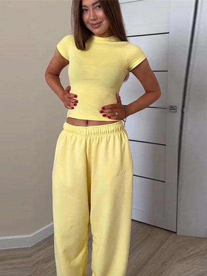 Sweatshirts Elastic Waist Pants 2 Piece Sets Outfits