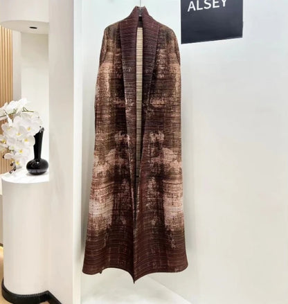 Trench Coat  Printing Long-sleeved Cardigan