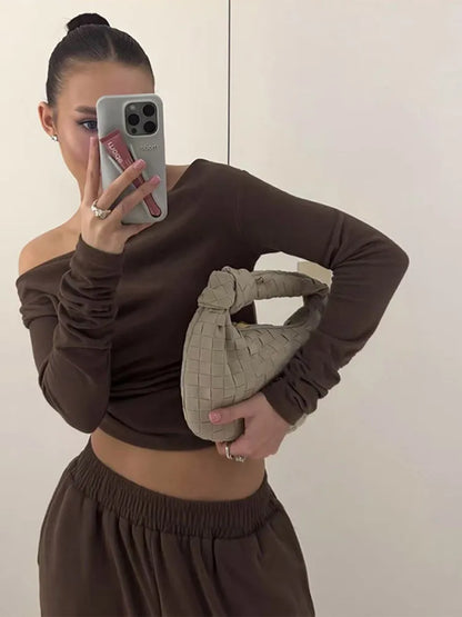 Tops Loose Elastic Wide Leg Pants Outfit
