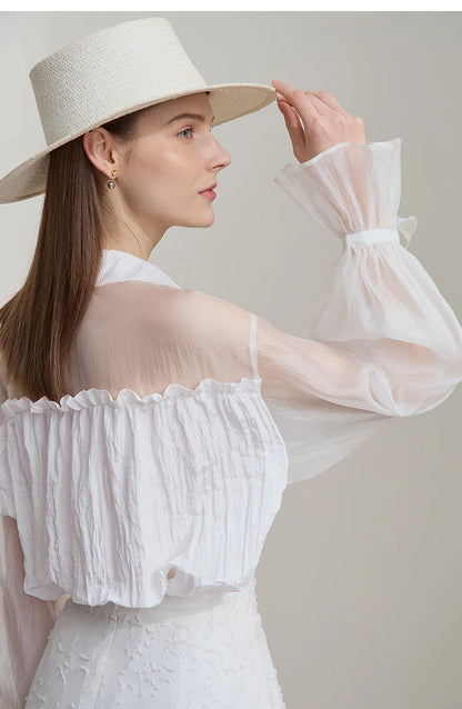 Sleeves Chiffon Shirt