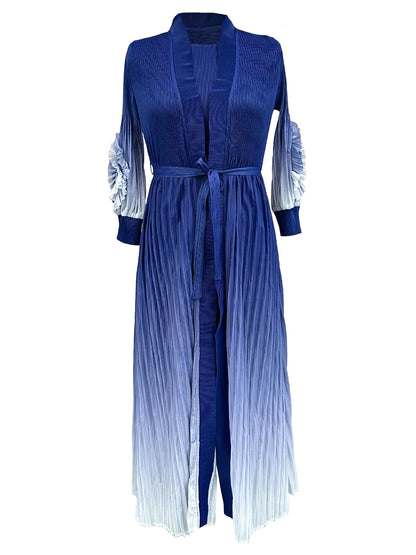 Long Outer Windbreaker 2-piece Set